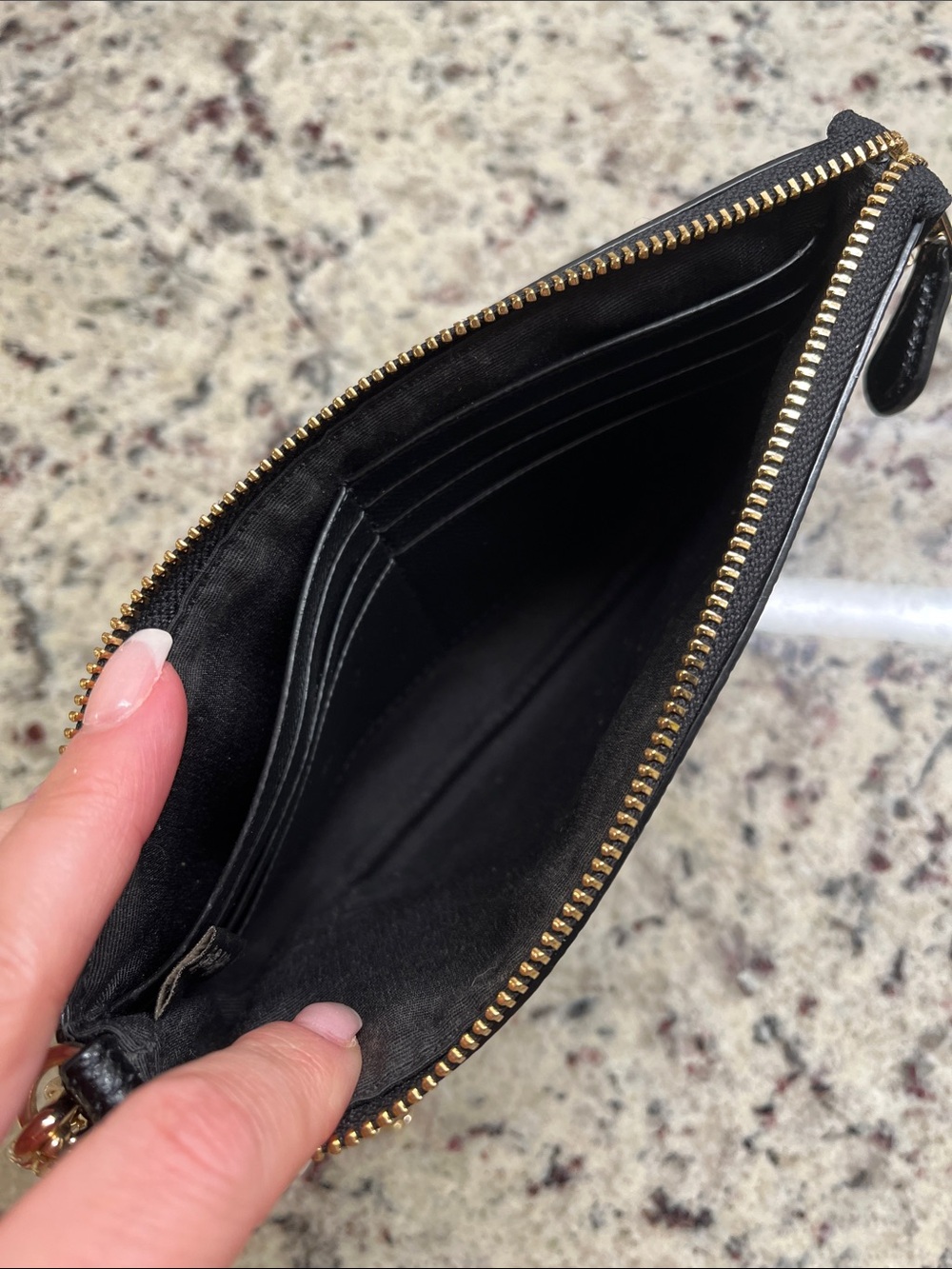 Coach Black Leather Large Zip Wristlet Clutch NWOT - Picture 9 of 11